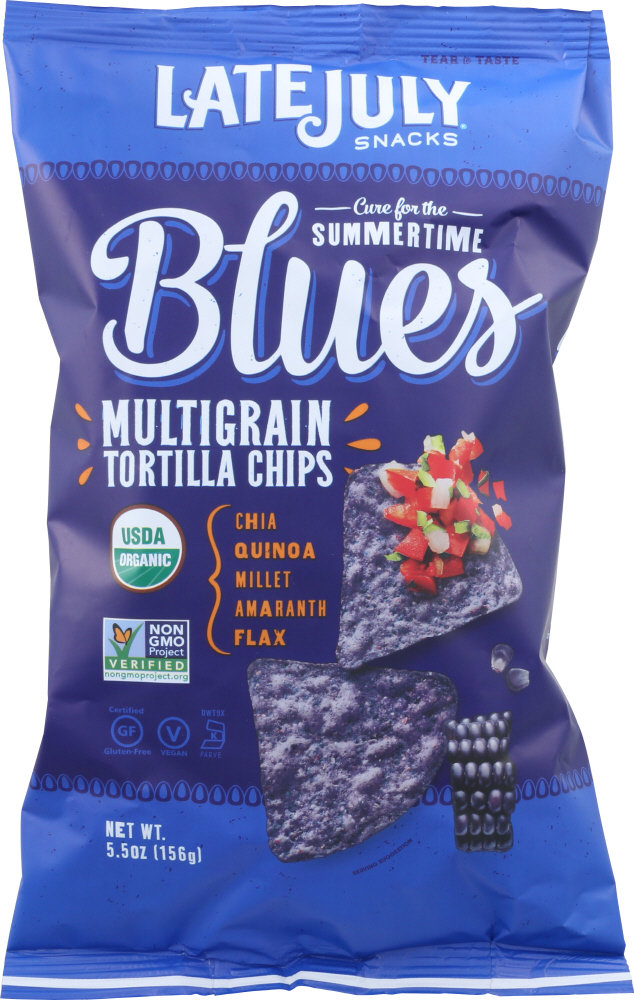 Late July Snacks, Summertime Blues Multigrain Tortilla Chips - 890444000847