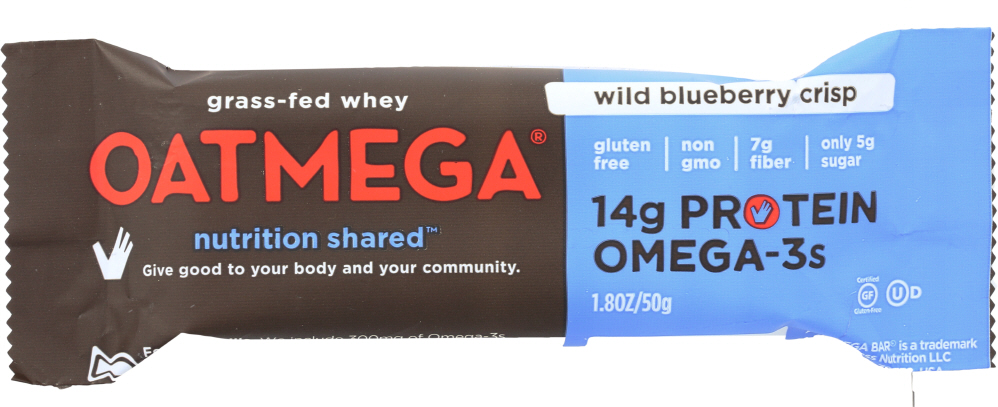 Grass-Fed Whey Protein Bar, Blueberry - 890704002079