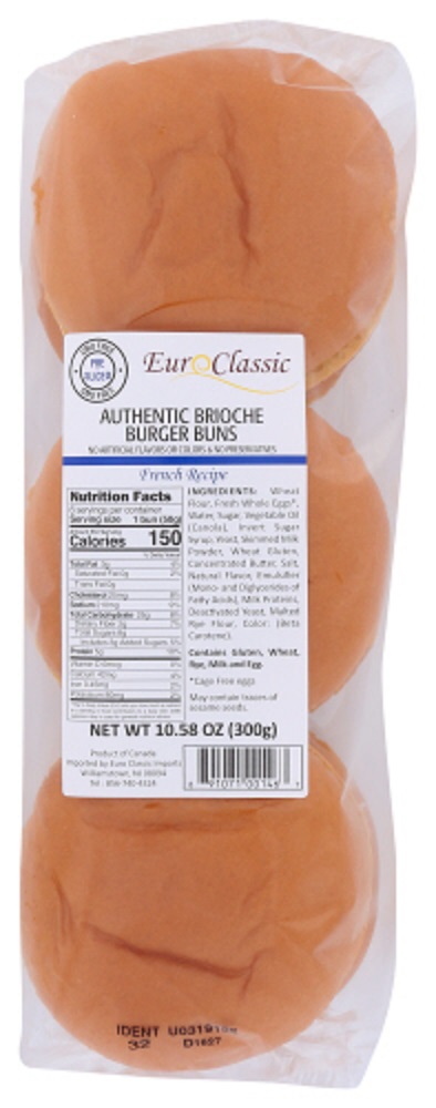 Authentic French Brioche Hamburger Buns - organic
