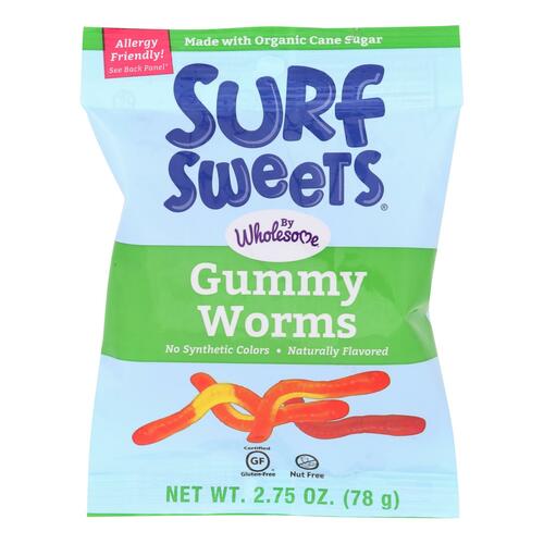 Surf Sweets Gummy Worms - Case Of 12 - 2.75 Oz. - 891475001025