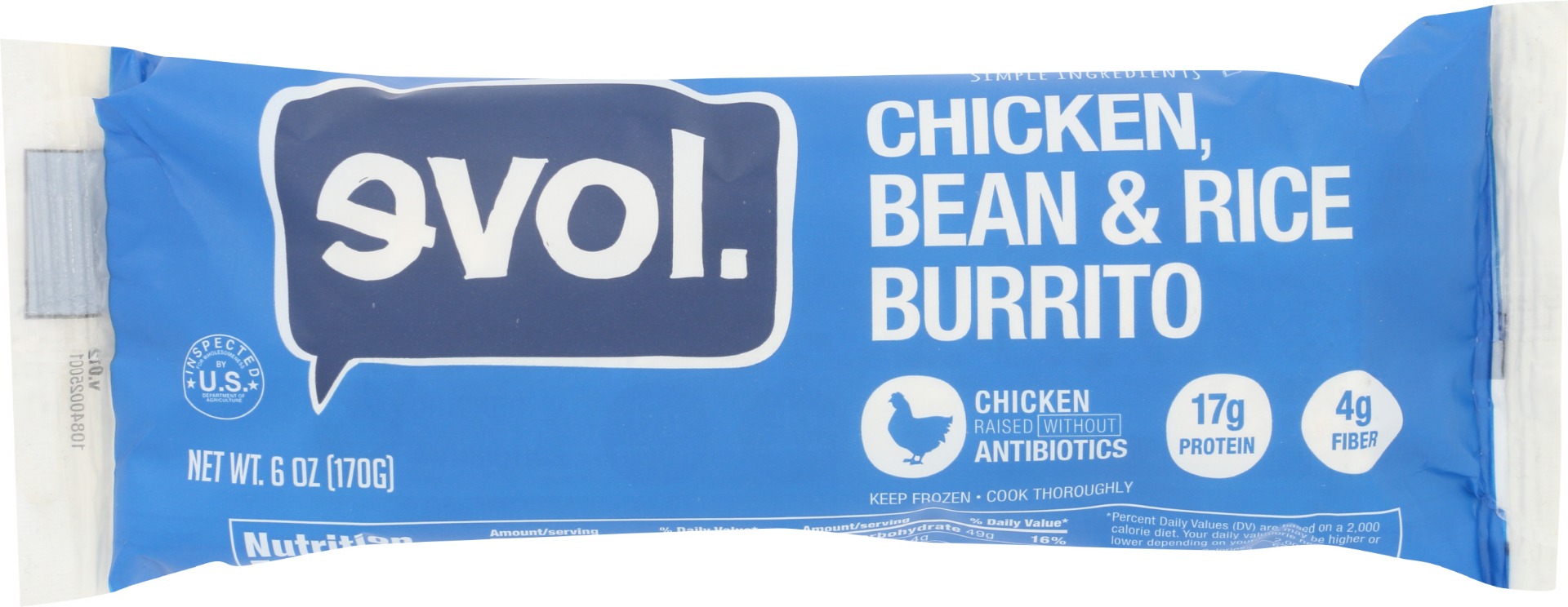 Chicken, Bean & Rice Burrito, Chicken, Bean & Rice - 891627002504
