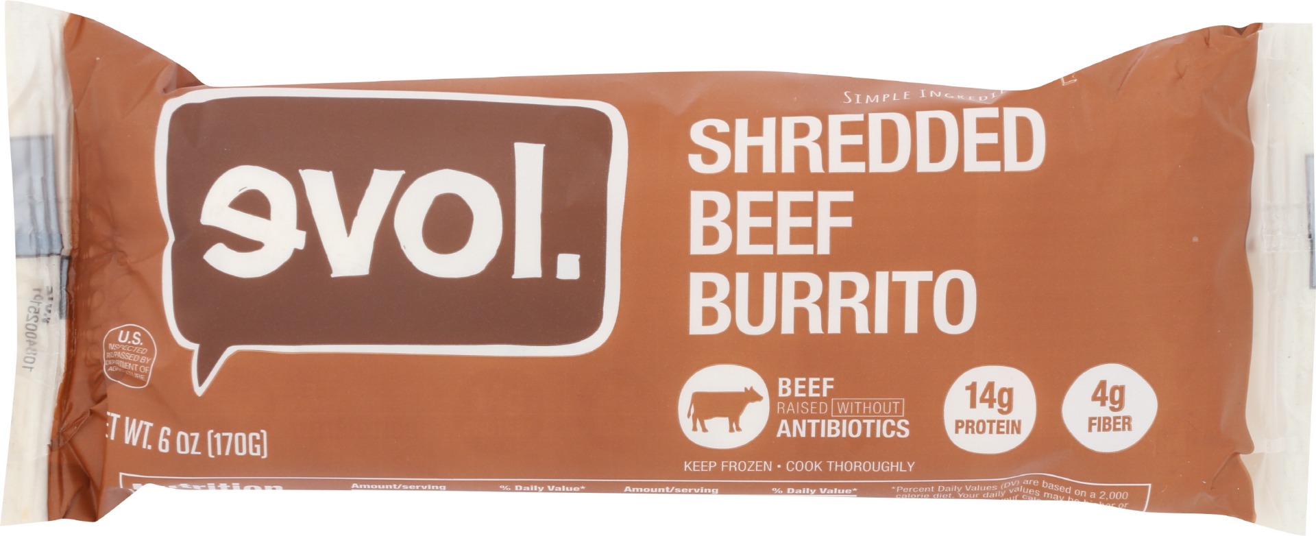 Evol., Shredded Beef Burrito - 891627002511