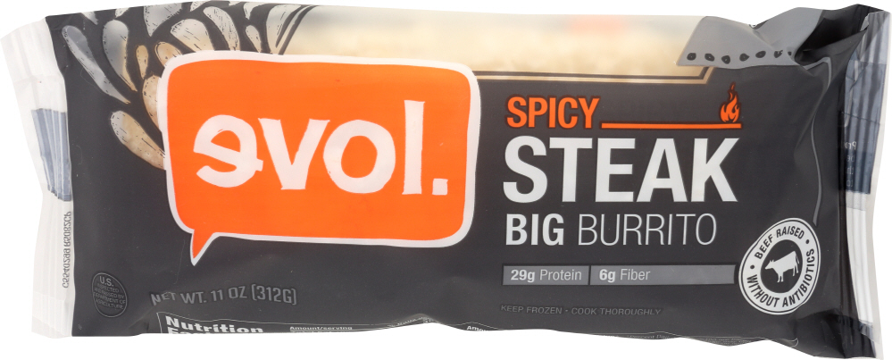 EVOL: Spicy Steak Burrito, 11 oz - 0891627002993