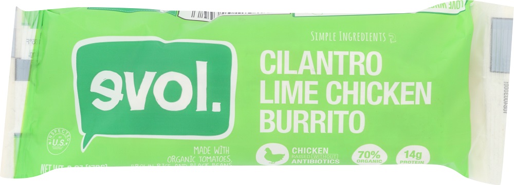 Evol, Cilantro Lime Chicken Burrito - diet