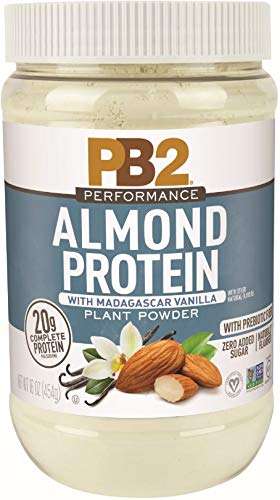 PB2 Performance Almond Protein Powder with Madagascar Vanilla – [1 lb/16 oz Jar] – 20g of Vegan Plant Based Protein Powder, Non GMO, Gluten Free, Non Dairy - 891666938246