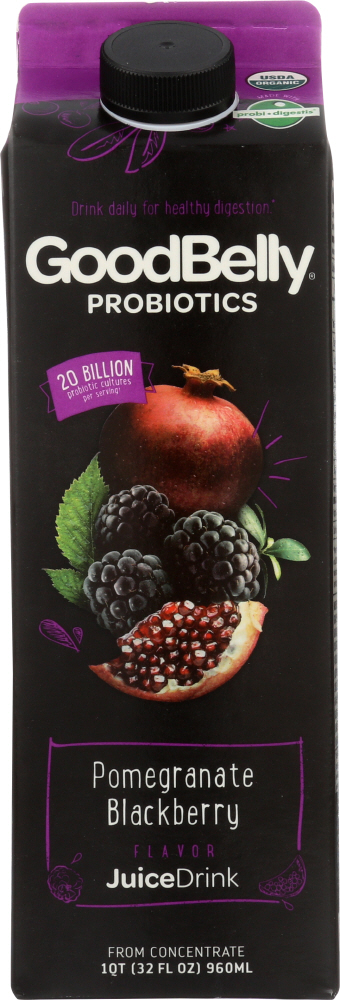 GOOD BELLY: Probiotic Juice Drink Pomegranate Blackberry, 32 oz - 0891770002161