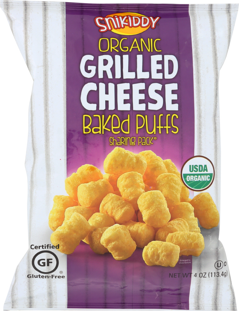 SNIKIDDY SNACKS: Puff Cheese Grilled Baked Organic, 4 oz - 0891803432002