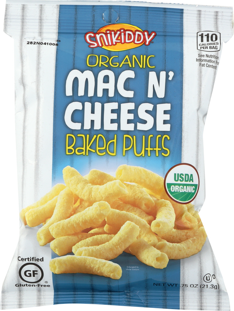 SNIKIDDY SNACKS: Puffs Mac N Cheese Organic Baked, .75 oz - 0891803432064