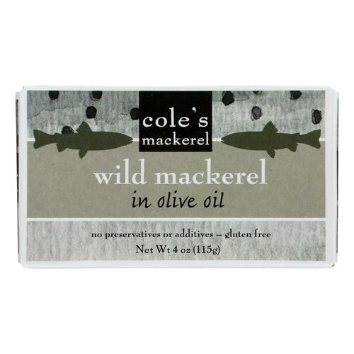 COLE’S: Wild Mackerel in Olive Oil, 4.4 oz - 0891953001028