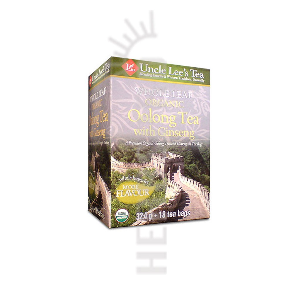 UNCLE LEES: Whole Leaf Organic Oolong Tea with Ginseng, 18 bg - 892241000785