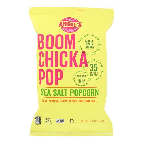 Angie's Kettle Corn Boom Chicka Pop Sea Salt Popcorn - Case Of 12 - 4.8 Oz. - 892773000864