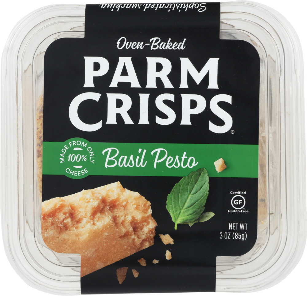 PARM CRISPS: Basil Pesto Cheese Cracker, 3 oz - 0893222000114