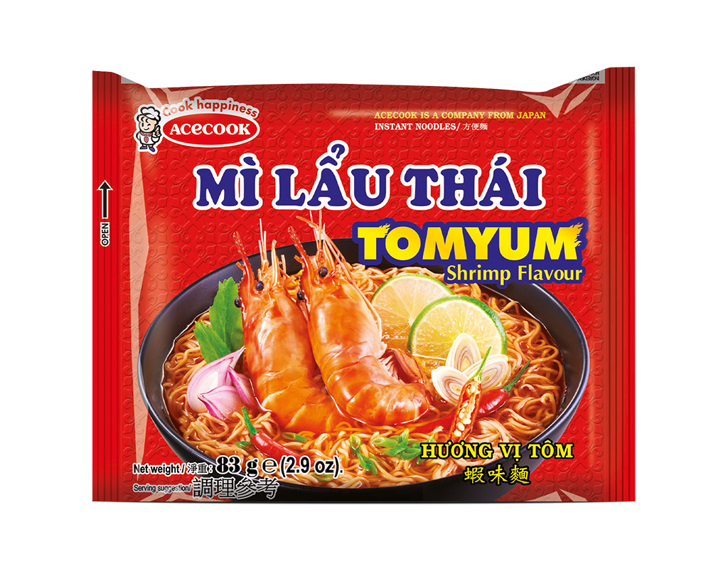 Vina Acecook Mì Lẩu Thái 83g Vietnamese Tom Yum Shrimp Instant Noodles - 8934563122164