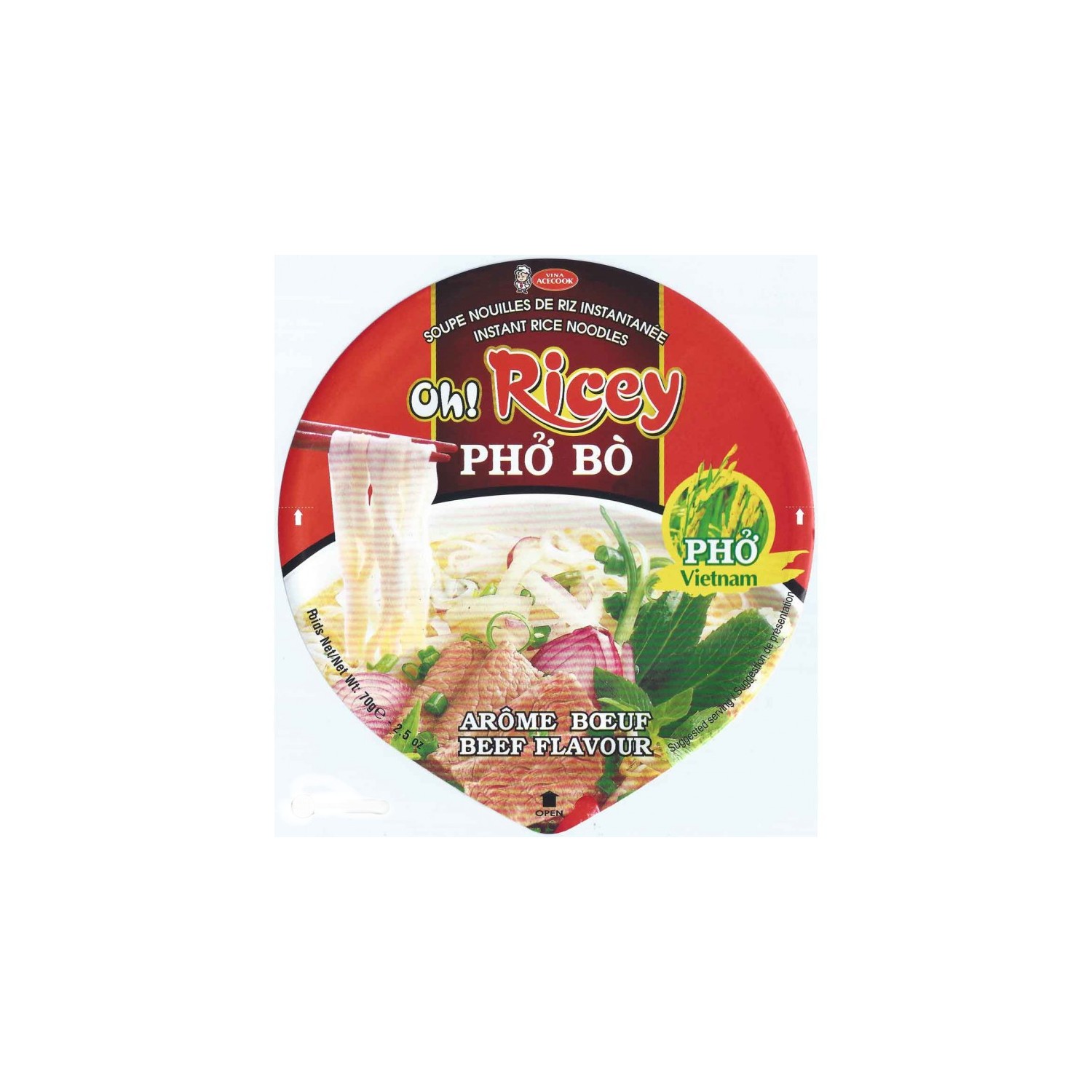 Oh Ricey Rice Noodles Instant, Beef Flavour - 8934563220143
