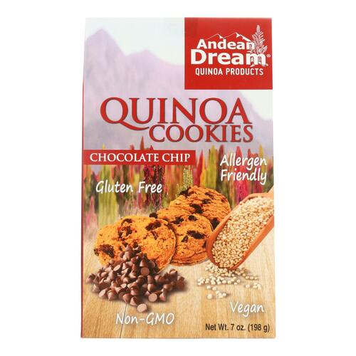 Andean Dream Gluten Free Quinoa Cookies Chocolate Chip - Case Of 6 - 7 Oz. - 893470001024