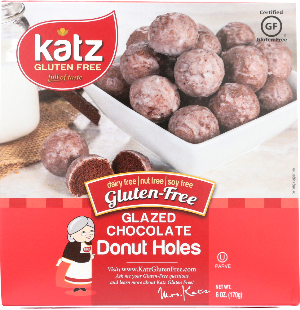 KATZ: Glazed Chocolate Donut Holes, 6 oz - 0893536002651