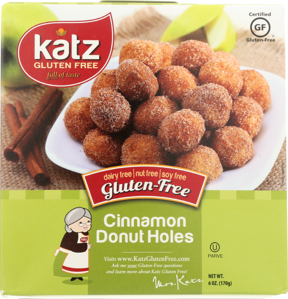 KATZ: Gluten Free Cinnamon Donut Holes, 6 oz - 0893536002712