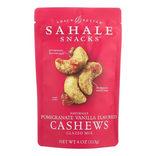 Sahale Snacks Cashews Glazed Nuts - Pomegranate And Vanilla - Case Of 6 - 4 Oz. - 893869005077