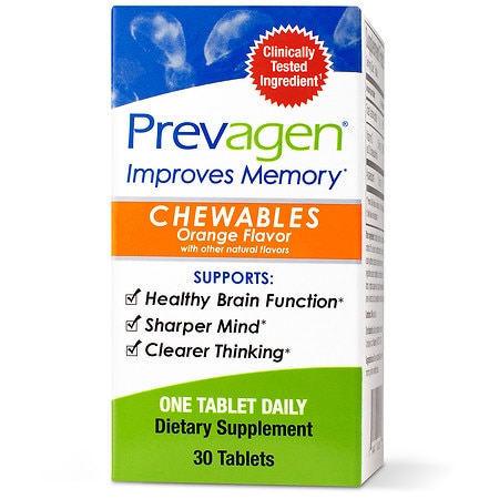 Prevagen Improves Memory Regular Strength Orange Chewable tablets 30 Ct - 894047001393