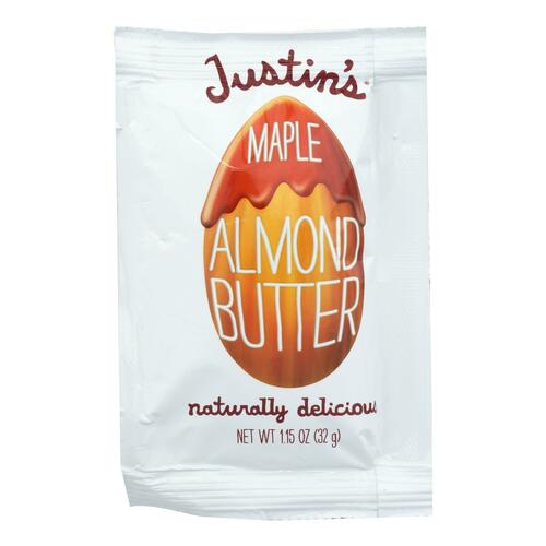 Justin's Nut Butter Squeeze Pack - Almond Butter - Maple - Case Of 10 - 1.15 Oz. - 894455000209