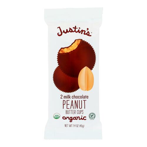Justin's Nut Butter Organic Peanut Butter Cups - Milk Chocolate - Case Of 12 - 1.4 Oz. - 894455000247