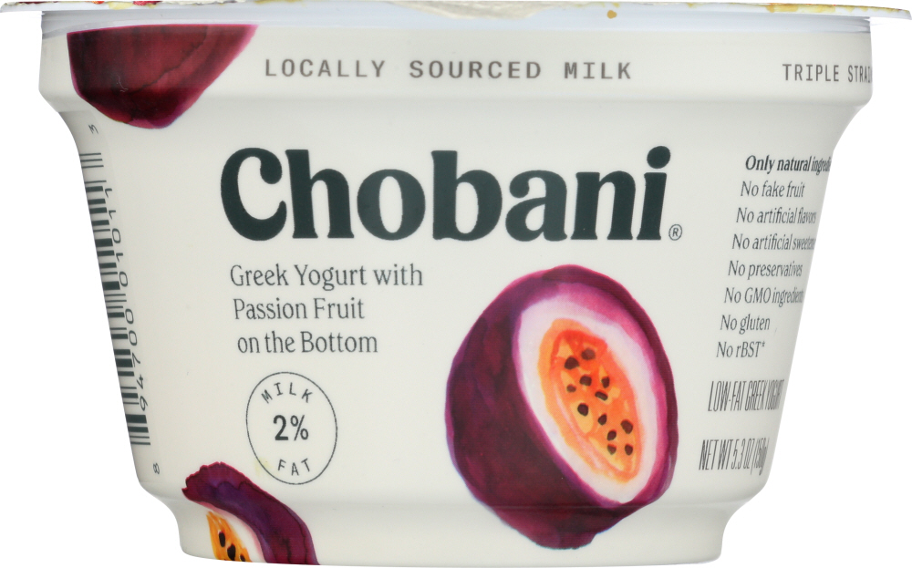 CHOBANI: Greek Yogurt Passion Fruit, 5.30 oz - 0894700010113