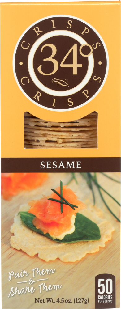 34 DEGREES: Sesame Crisps, 4.5 oz - 0894771000358