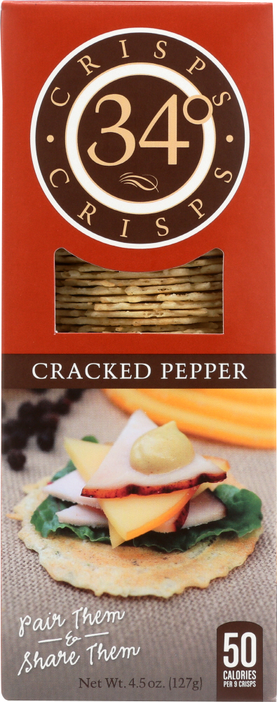 34 DEGREES: Cracked Pepper Crispbread, 4.5 oz - 0894771000365