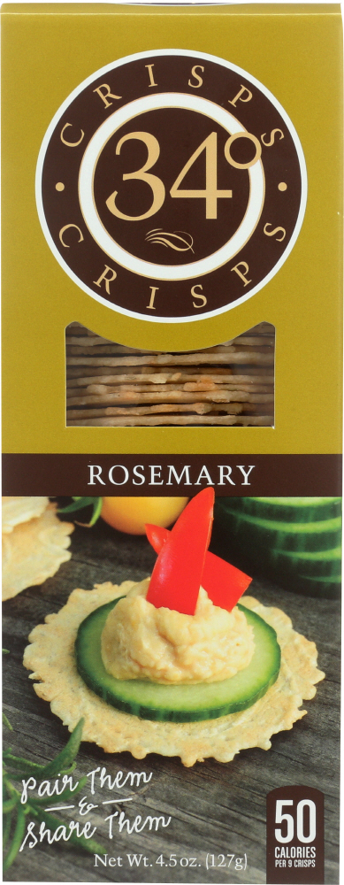34 DEGREES: Rosemary Crispbread, 4.5 oz - 0894771000372