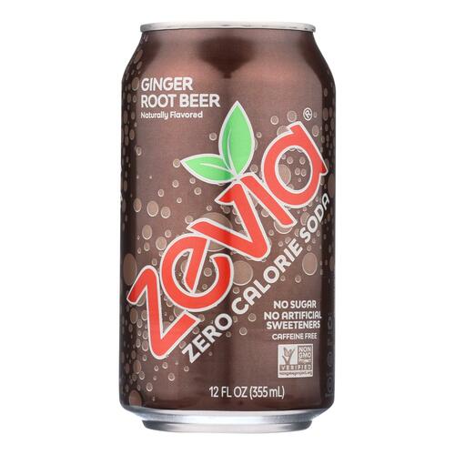 Zevia Soda - Zero Calorie - Ginger Root Beer - Can - 6-12 Oz - Case Of 4 - 894773001049