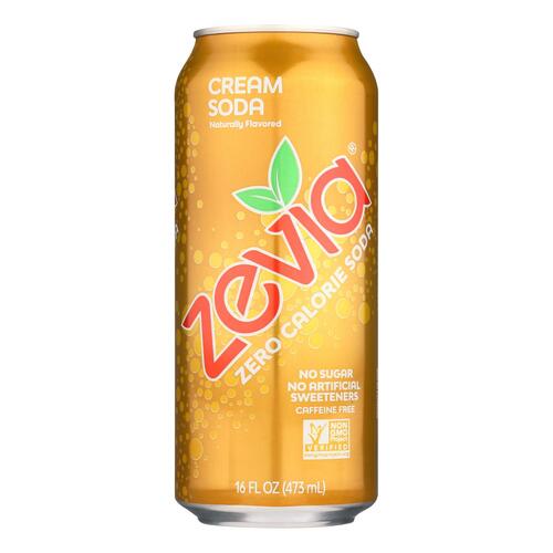 Zevia Soda - Zero Calorie - Cream Soda - Tall Girls Can - 16 Oz - Case Of 12 - 0894773001315