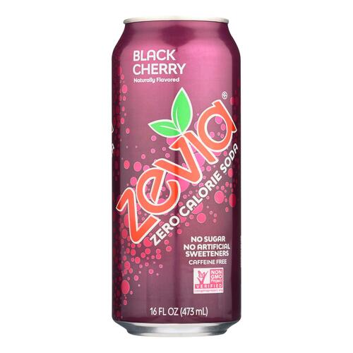 Zevia Soda - Zero Calorie - Black Cherry - Tall Girls Can - 16 Oz - Case Of 12 - 0894773001322