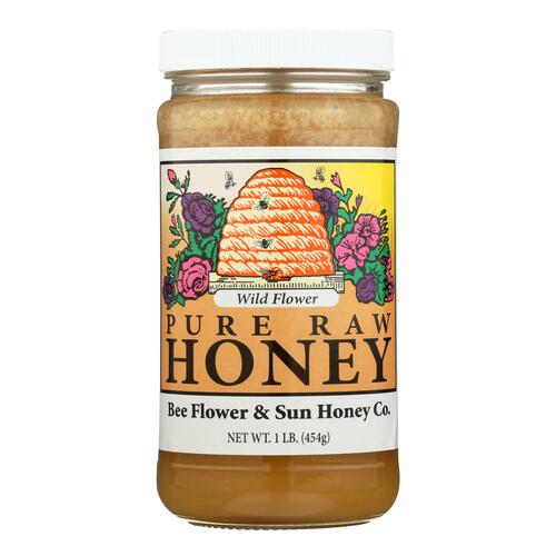 BEE FLOWER AND SUN HONEY: Wild Flower Honey, 16 oz - 0895184002021