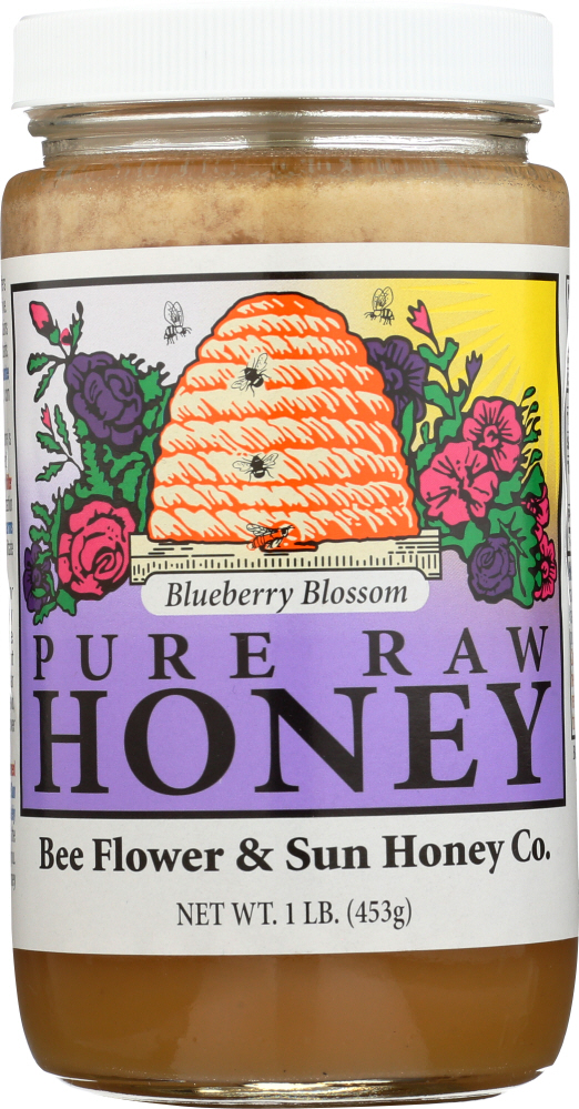 BEE FLOWER AND SUN HONEY: Blueberry Blossom Honey, 16 oz - 0895184002038