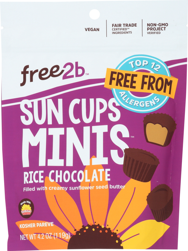 Minis Rice Chocolate Filled With Sunflower Seed Butter Cups, Rice Chocolate - 895444001801