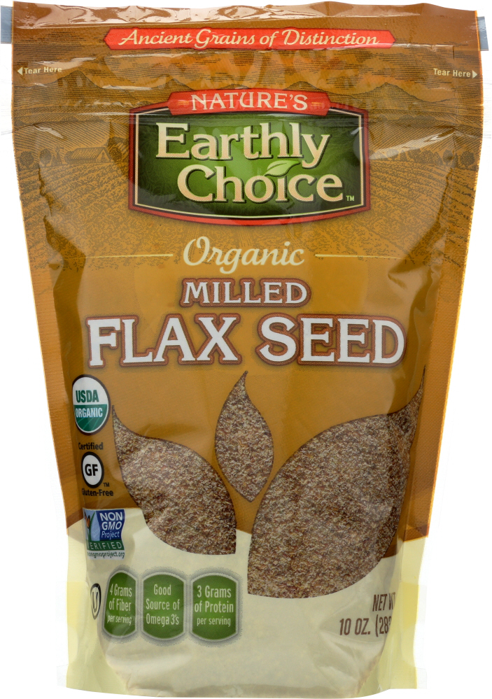 NATURES EARTHLY CHOICE: Organic Milled Flax Seeds, 10 oz - 0897034002724
