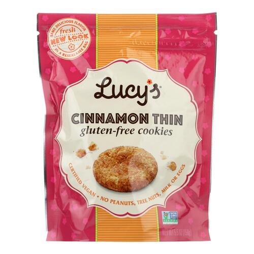 LUCY’S: Gluten Free Cinnamon Thin Cookies, 5.5 Oz - 0897519001013