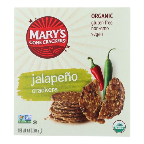 Mary's Gone Crackers Hot 'n Spicy Jalapeno Crackers - Case Of 6 - 5.5 Oz - 897580000144