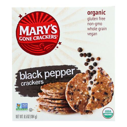 Mary's Gone Crackers Black Pepper Crackers - Case Of 6 - 6.5 Oz - 897580000151