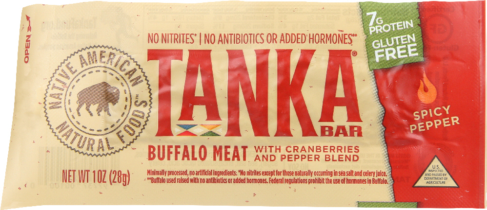 TANKA: Bar Buffalo Meat Gluten Free Spicy Pepper, 1 Oz - 0897737001000