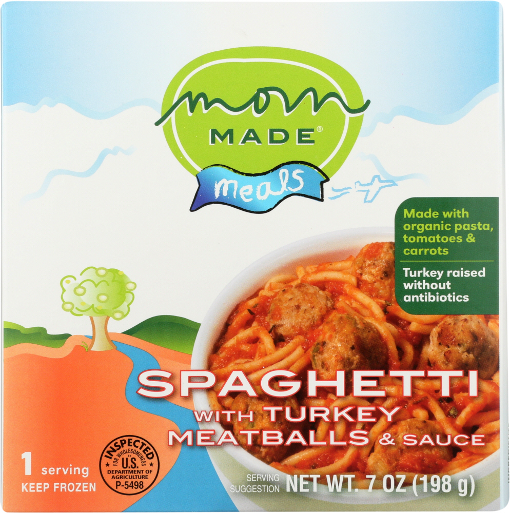 MOM MADE: Spaghetti with Turkey Meatballs and Sauce, 7 oz - 0897832002070