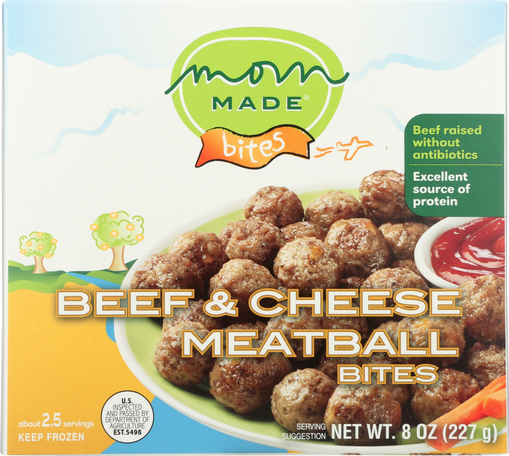 MOM MADE: Beef and Cheese Meatball Bites, 8 oz - 0897832002124