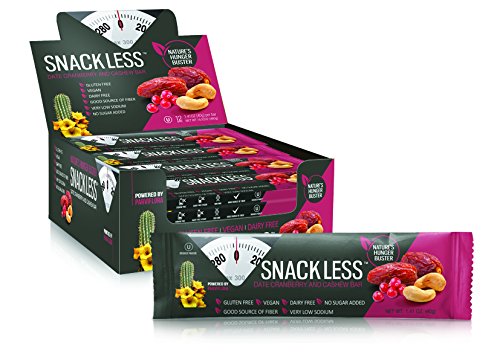  Snack Less Bar - Gluten free, Vegan, Non-GMO Bar-12 Pack (Date, Cranberry & Cashew)  - 897851002501