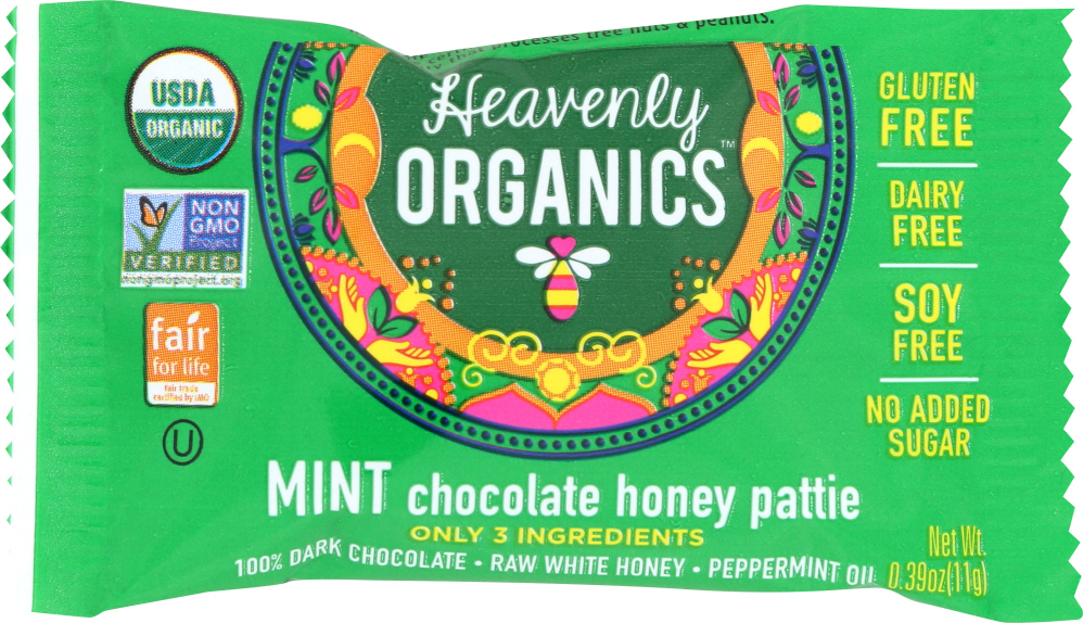 HEAVENLY ORGANICS: Honey Pattie Chocolate Mint, 0.39 oz - 0897988000128