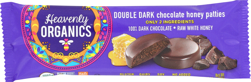 HEAVENLY ORGANICS: Double Dark Chocolate Honey Patties, 1.16 oz - 0897988000364