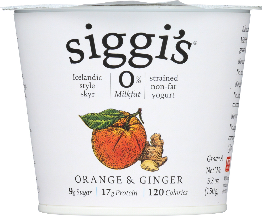 Orange & Ginger Icelandic Style Skyr Strained Non-Fat Yogurt, Orange & Ginger - 898248001022