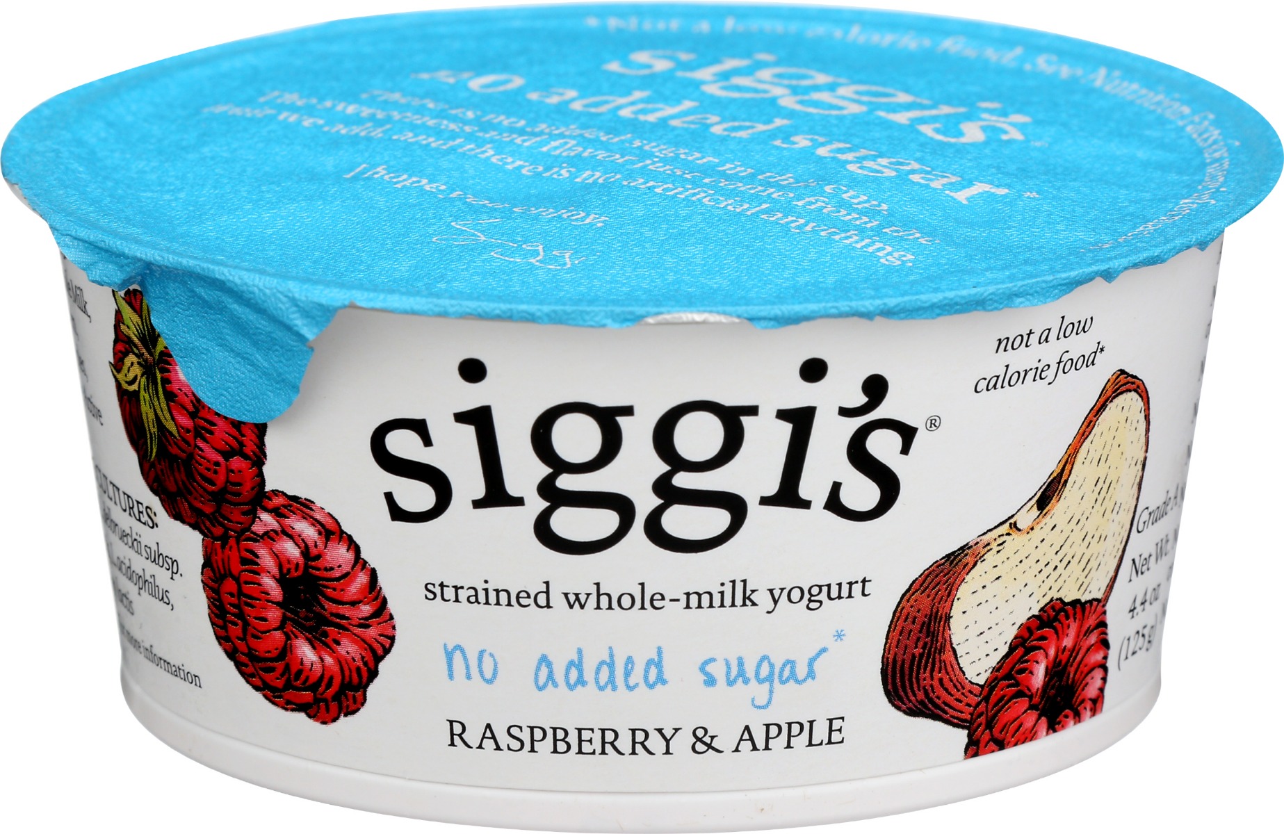 SIGGIS: No Added Sugar Raspberry and Apple Yogurt, 4.40 oz - 0898248001091