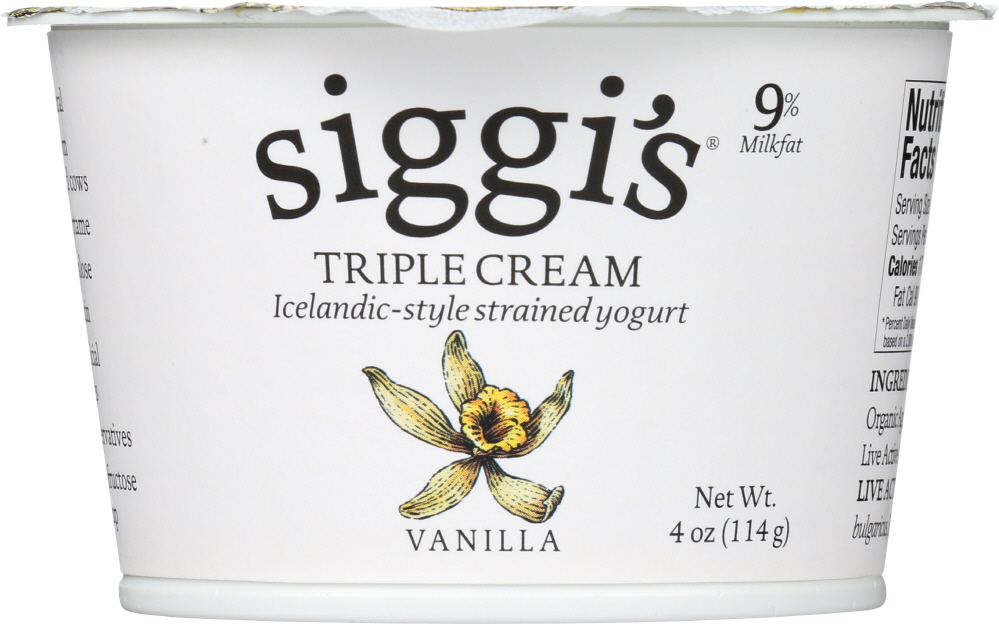 SIGGIS: Triple Cream Yogurt Vanilla, 4 oz - 0898248001732