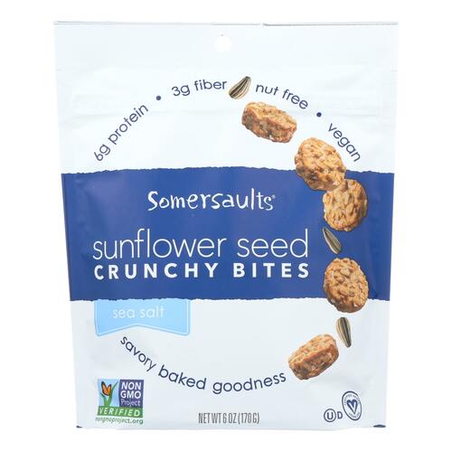 SOMERSAULTS: Sunflower Seed Snack Pacific Sea Salt, 6 oz - 0898403002017