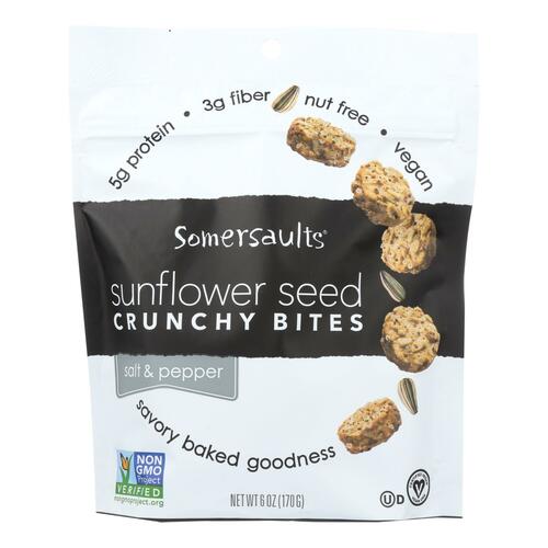 Somersaults, Crunchy Sunflower Seed Bites, Savory Baked Snack, Salt & Pepper - 898403002024